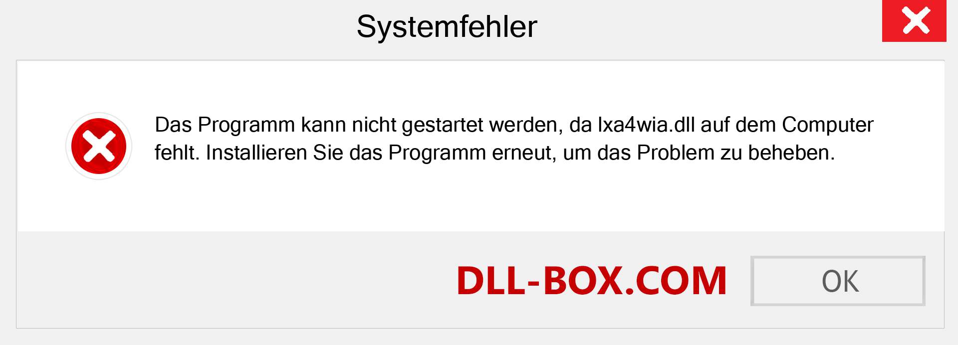 lxa4wia.dll-Datei fehlt?. Download für Windows 7, 8, 10 - Fix lxa4wia dll Missing Error unter Windows, Fotos, Bildern